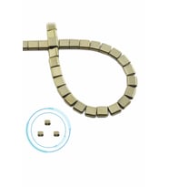 Hematit Doğal Taş Parlak Antik Sarı Kare Kesim Çift Delikli 6x6mm Dizi
