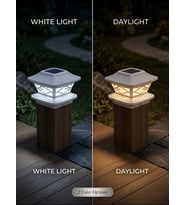2'li Güneş Enerjili Beyaz Kasa Bahçe Aydınlatma Lambası - Beyaz & Gün Işığı Solar Dekoratif Duvar Lambası Ev Girişi Veranda Aydınlatma