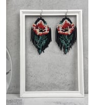 HANDMADE GÜL BONCUK KÜPE