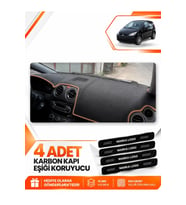 MITSUBISHI COLT ÇUKURLU (2004-2013) Uyumlu Ön Torpido Koruma Kılıfı Halısı - Siyah Kahverengi