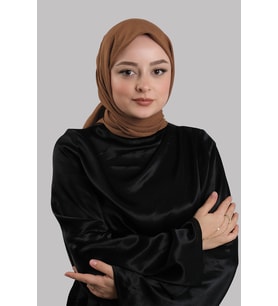 Taba Düz Klasik Eşarp İtalyan Dikişli Pamuk Caz Sade 202210_33