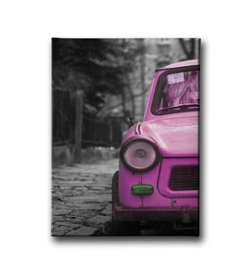 Pembe Araba Canvas Tablo MİND274