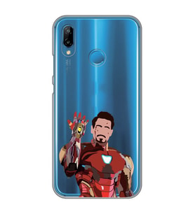 Huawei P20 Lite Uyumlu Iron Man Desenli Şeffaf Telefon Kılıfı