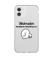 Iphone 11 Uyumlu Yıkılmadım Tasarımlı Şeffaf Telefon Kılıfı