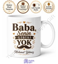 Baba Senin Gibisi Yok Yazılı Kupa Bardak Babalar Günü Özel Hediye