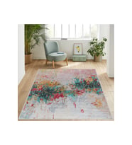 Rovigo Home Dijital Baskı Yıkanabilir Kaymaz Taban Salon Halısı RVG1233 80x150 cm (Pembe)