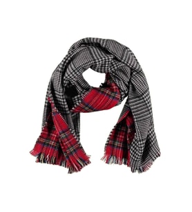Çift Taraflı Ekose Kadın Şal 180X65cmTEK
