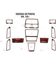 Meriç® Skoda Octavia Ön Torpido Kaplama Maun 11 Parça 2010-2016 (Maun)