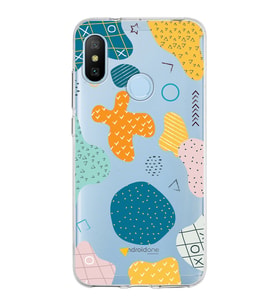 Xiaomi Mi A2 Lite Uyumlu Kapak Geometrik Şekiller Tasarımlı Şeffaf Silikon Kılıf