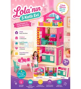 Lola'nın 3 Katlı Evi - Ev Oyuncak - Lola'nın 3 Katlı Ev Seti - Barbie Ev Seti