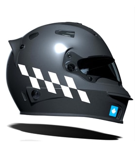Süt Beyaz Damalı Kask Motosiklet Sticker Takımı Çınar Extreme
