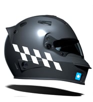 Süt Beyaz Damalı Kask Motosiklet Sticker Takımı Çınar Extreme