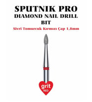 Elmas Sivri Tomurcuk Freze Kırmızı Çap 1,8mm