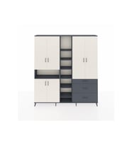 Arges Dolap 13 Raflı 3 Çekmeceli 6 Kapaklı 220x30x243 Antrasit-Aytaşı/Antrasit