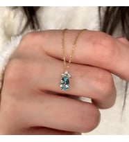 Damla Blue Topaz ve Pırlanta Kolye PÇK46