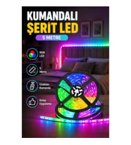 5 Metre Kumandalı Şerit LED – 16 Renkli, 4 Modlu ve Yapışkanlı
