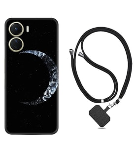 Vivo Y16 Kılıf Silikon Boyun Askılı İpli Desenli Silikon Yalnız Ay 1744