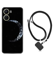 Vivo Y16 Kılıf Silikon Boyun Askılı İpli Desenli Silikon Yalnız Ay 1744