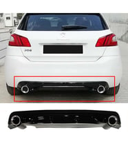 Peugeot 308 GT Difüzör + Egzoz Görünüm Parlak Siyah Difizör 2013 2014 2015 2016 2017 2018 +bodykit