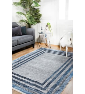 Gri Halı Salon Halısı Eskitme Vintage Stil Geometrik Desenli Kaymaz Tabanlı Özel Seri