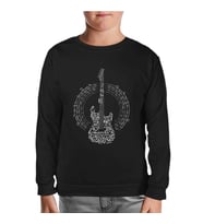Guitar and the Notes Siyah Çocuk Sweatshirt
