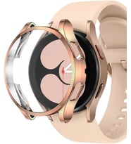Samsung Galaxy Watch 4 44mm için Kılıf 360 Full Round Soft Silicone Rose Gold [Galaxy Watch 4 44mm ile Uyumlu Kılıf - Rose Gold]