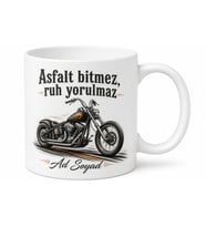 Chopper Motosiklet Severlere Asfalt Ruhu V Twin Motor Sesi Nostaljik Kupa Bardak Hediye