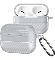AirPods Pro 3. Nesil Uyumlu Karbon Fiber Hybrid Polymer Technology Premium Kulaklık Kılıfı (Gri)