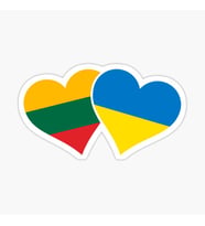 Litvanya Ukrayna Bayrak Sticker Etiket Yapıştırma 19CM