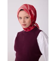 Obje Desen İpek Twill Eşarp  - 2026 İlkbahar-Yaz (T)  4300 (A.Pembe)