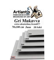 Mukavva Gri 3 mm 70x100 cm 10 Adet Sert Karton Ekstra Sıkıştırılmış 70*100 Mukavva Gri Renkli 10 Adet