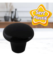 Sert Plastik Mantar Düğme Kulp Siyah Dolap Mobilya Mutfak Dolabı Çekmece Kapak Kulpu Kulbu