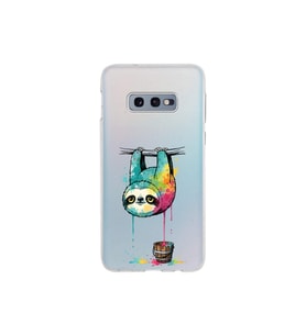 Samsung Galaxy S10e ile Uyumlu Splash Tembel Hayvan Tasarımlı Şeffaf Silikon Kılıf