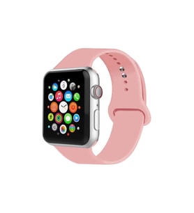 Apple Watch Uyumlu Silikon Kordon 2 3 4 5 6 Seri 38 - 40 Mm Pudra Pembe