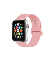 Apple Watch Uyumlu Silikon Kordon 2 3 4 5 6 Seri 38 - 40 Mm Pudra Pembe
