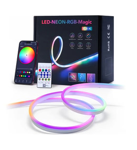 RGB Kumandalı Sese Duyarlı Animasyonlu Neon Şerit Hortum Led USB ve App Uyumlu 5 Metre