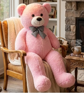 Papyonlu Peluş Ayıcık Hediyelik (Pembe)