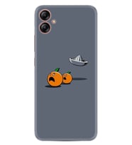 Samsung Galaxy A04E Kılıf Resimli Desenli Baskılı Silikon Orange Escape 1374