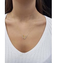 Kelebek Kolye 18K Altın Kaplama Gümüş Kolye (Karışık)