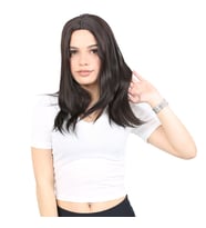 Kahkülsüz Fiber Sen Orta Boy Düz Peruk / Kahverengi