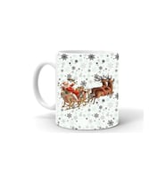 Yılbası Noel Temalı Baskılı Seramik Beyaz Kupa