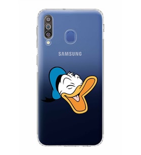 Samsung Galaxy M30  Kamera Korumalı Kapak Donald Duck Tasarımlı  Şeffaf  Kılıf