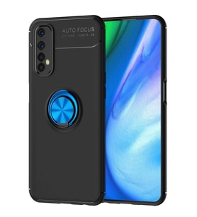 Durukar® Realme 7 Kılıf Range Yüzüklü Silikon - Siyah-Mavi