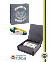 Fenerbahçe Orijinal Lisanslı Fashion Ayarlanabilir Bileklik Hediyelik Kutulu (Lacivert-Sarı)
