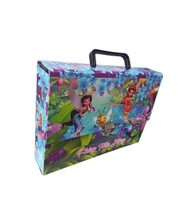 Saplı Klasör Kız Figürlü 1 Adet Kulplu Klasör 32x24x7 cm Okul Öğrenci Klasörü Saplı Çanta Saplı Dosya 