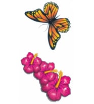 Caş Dekorasyon Kelebek Ve Çiçek Figürlü Geçici Mini Dövme Tattoo