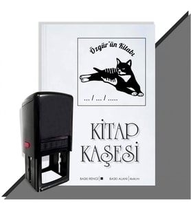 Kişiye Özel  Kara Kedi 4 Tarihli Kitap Kaşesi (Siyah)