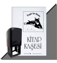Kişiye Özel  Kara Kedi 4 Tarihli Kitap Kaşesi (Siyah)