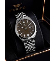 Ferro Premium İtalian Desing Çelik Kordon Nişan Ve Damat Saati 3 Atm Erkek Kol Saati EFM40136-B2