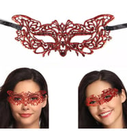 Mey İthalat® Kırmızı Dantel Masquerade Maskesi 9 No